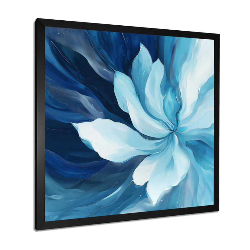 Éternelle mélodie de tulipe bleue II - impression d'art mural tulipe, 30" H x 30" W, Picture Framed Print, Black