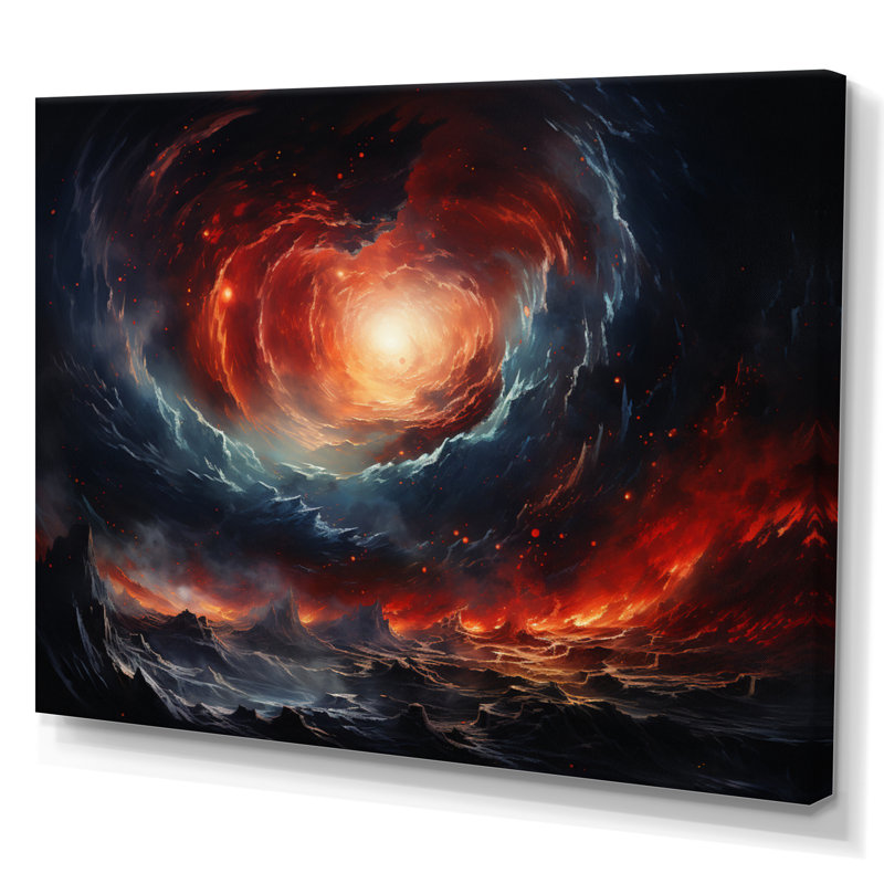 Rêves de galaxie astronomique orange gris, H 34 po x l 44 po x P 1,5 po, Toile tendue