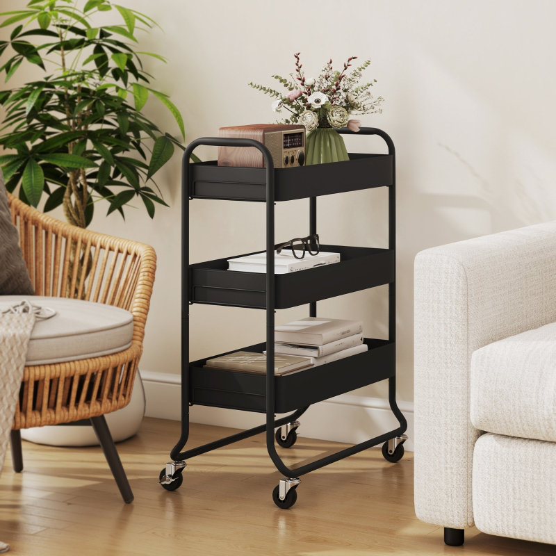 Metal Kitchen Cart, Black