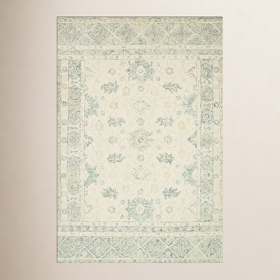 Aden Ivory Hand-Hooked Wool Oriental Rug