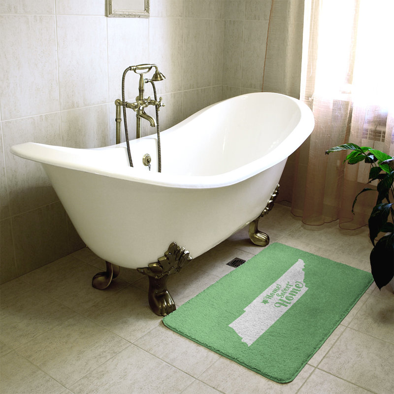 Tapis pour salle de bain à la maison, l 17 po x L 21 po, Vert