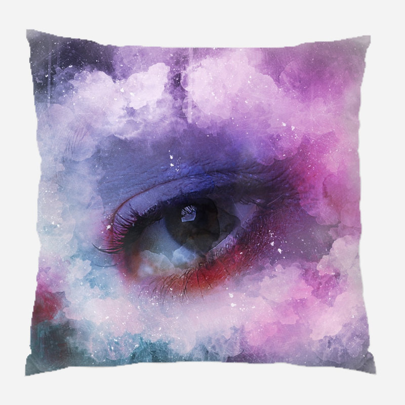 Coussin décoratif oculaire Mcfalls, Microsuède, Intérieur