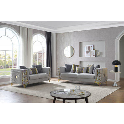 Monaco Gold Accent 2-Piece Living Room Set