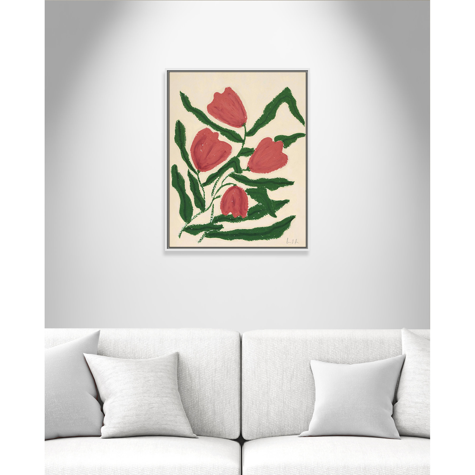 Red Tulips  Print by Camilla Bergqvist, 29.5" H x 23.5" W, White