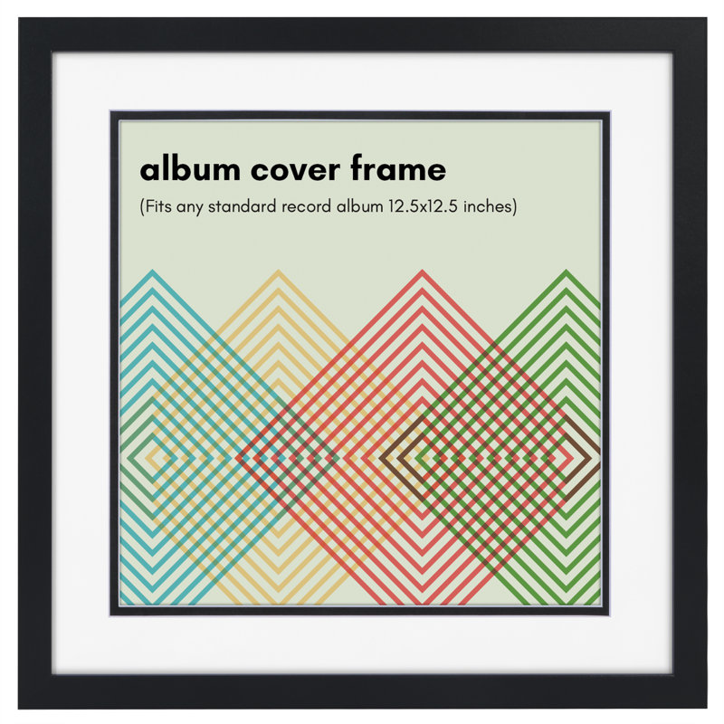 Cadre de couverture en vinyle Adiyan Square - 15 x 15 po - noir