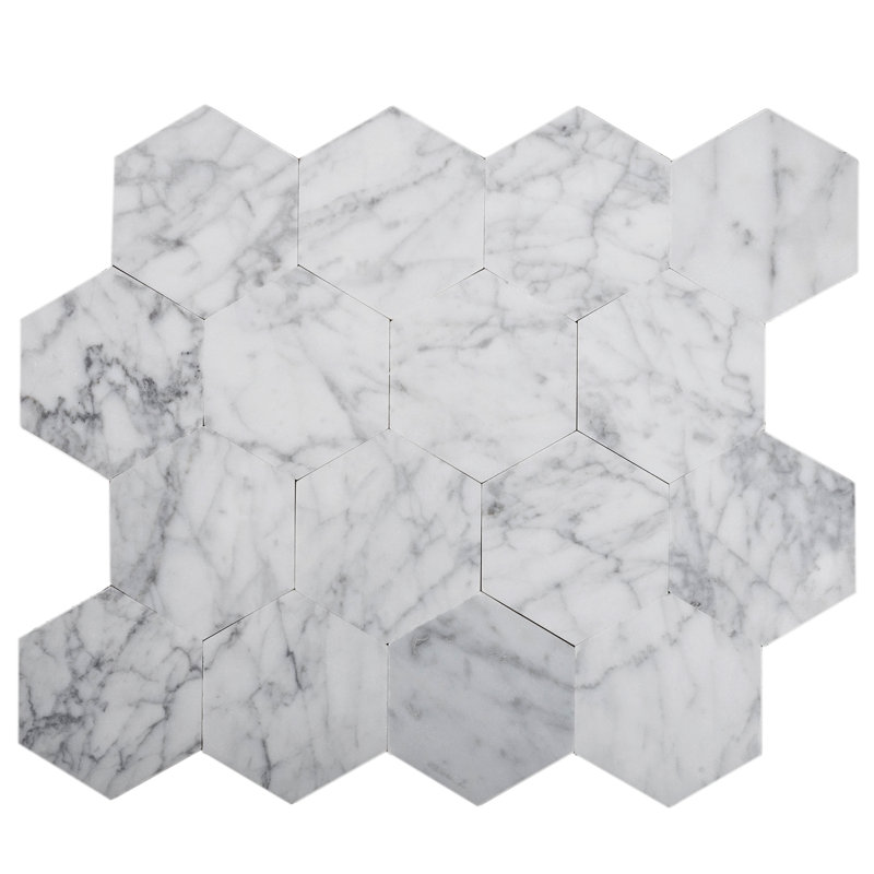 Carrara 9" x 10" Natural Stone Peel & Stick Mosaic Tile