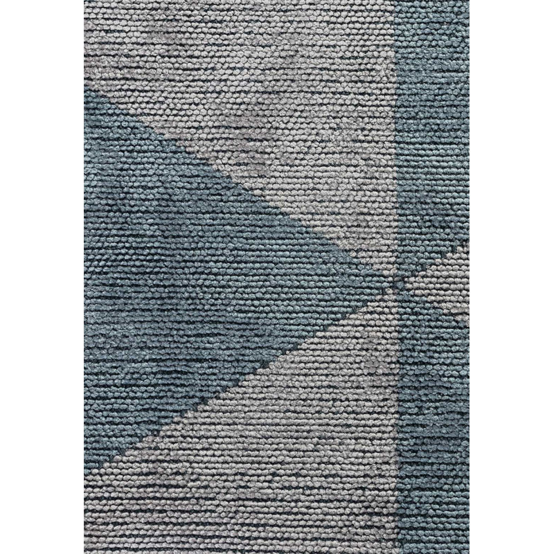Rapture Silver/Blue Geometric Luxury Area Rug, Rectangle 7'10" x 11'2"