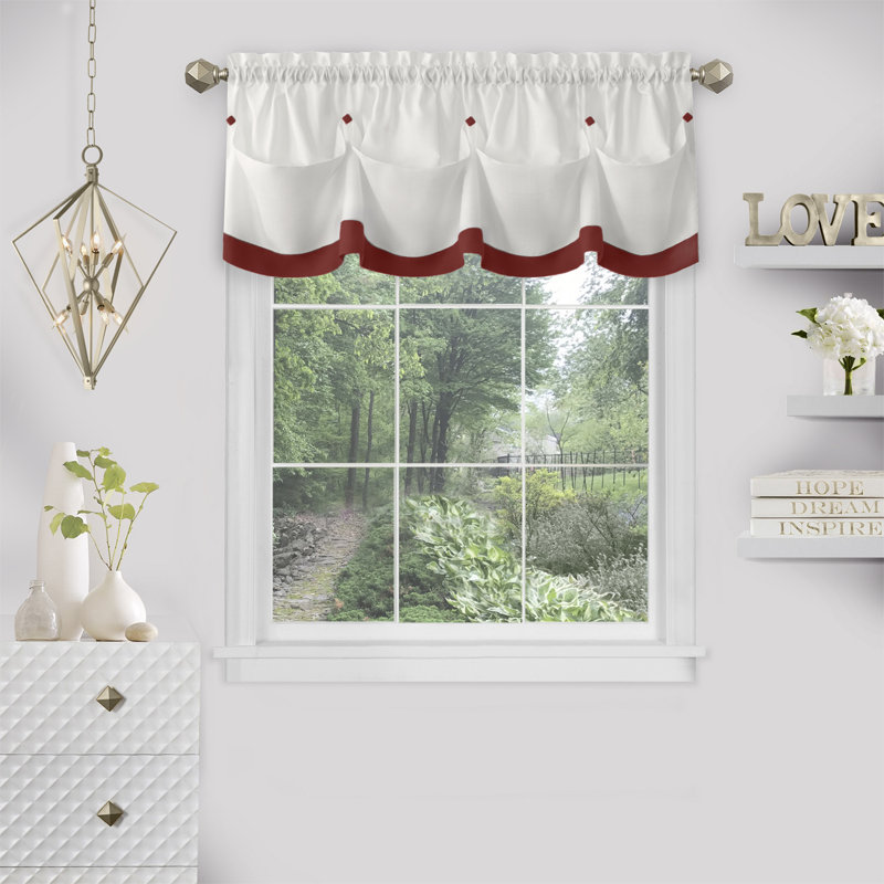 Tailored Kitchen Curtain, Gray, 14" H x 58" W