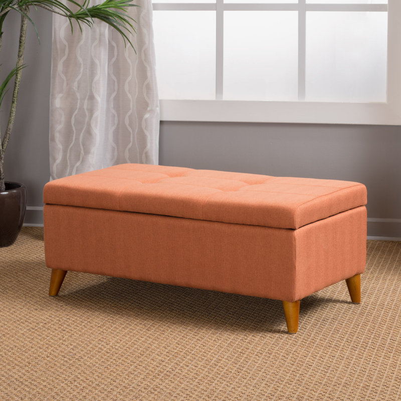 Flip Top Storage Bench, Orange