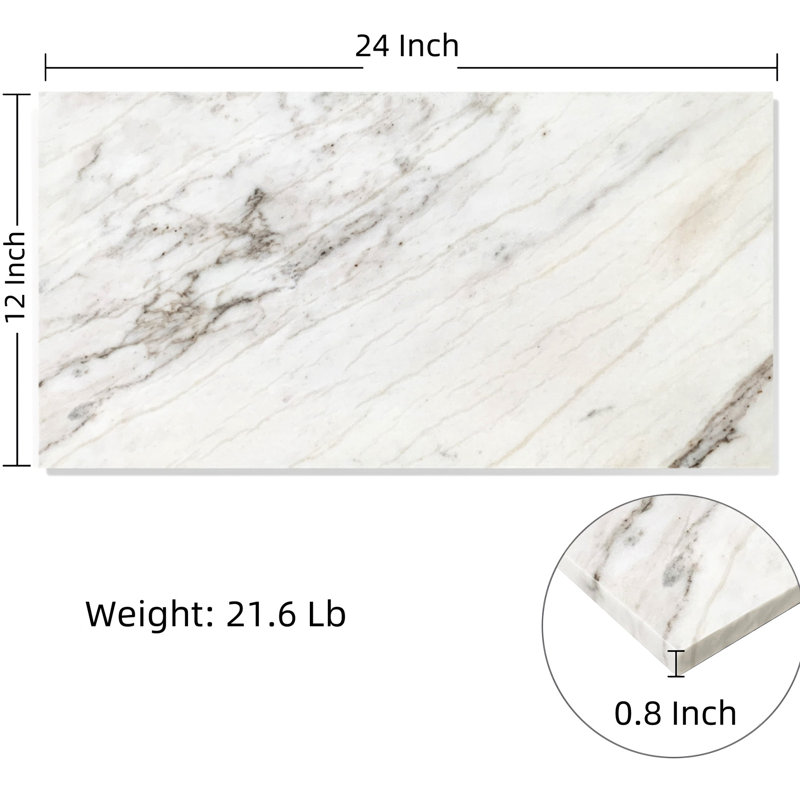 Carreaux de mur en marbre 12 * 24 Snow Mountain - Fs texturé pour rehausser votre couloir , Blanc / Gris