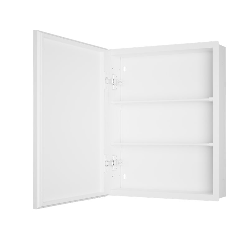 Armoire à pharmacie encastrée ou à surface avec miroir et cadres réglables en aluminium, verre trempé, conception imperméable