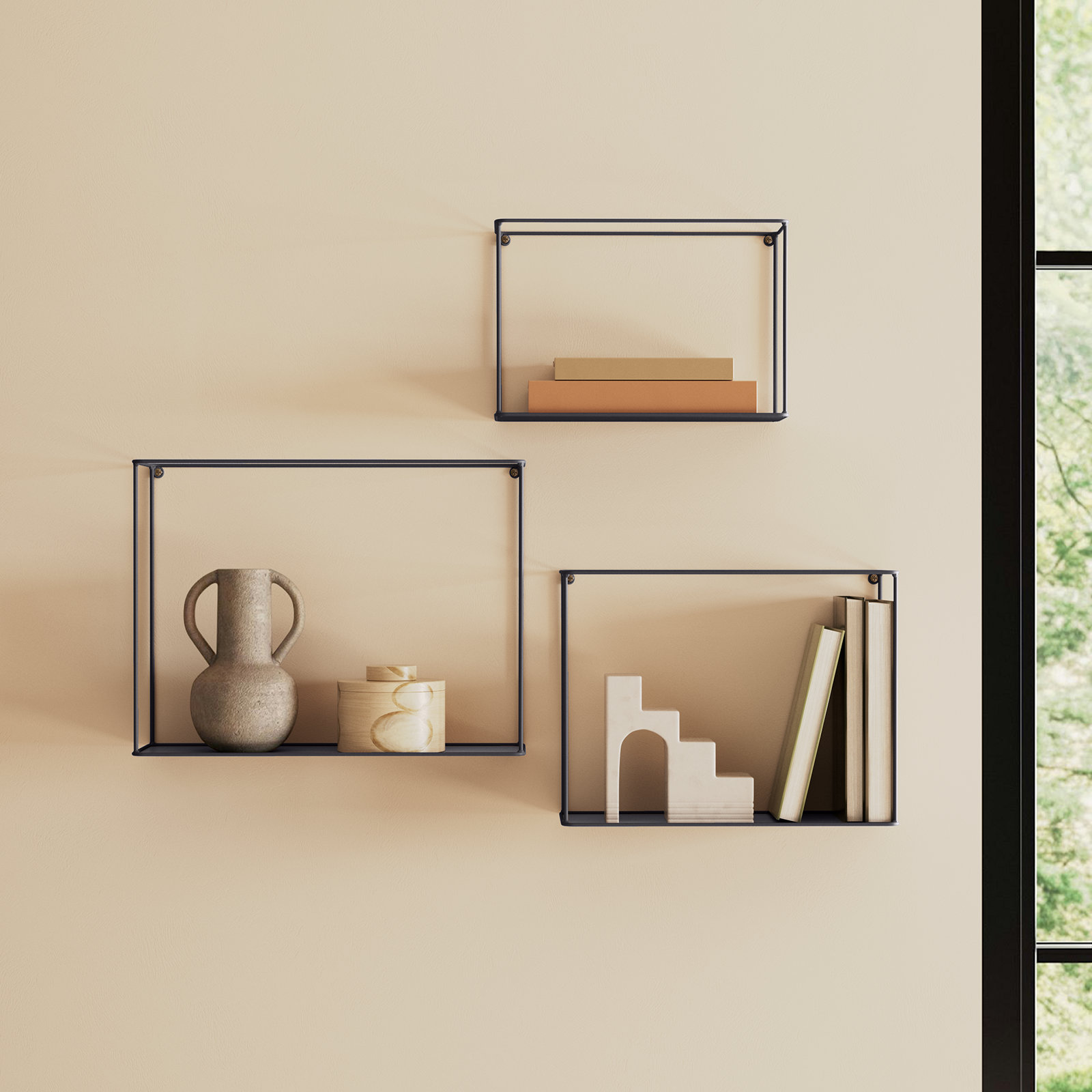 Avia 3 Piece Metal Accent Shelf