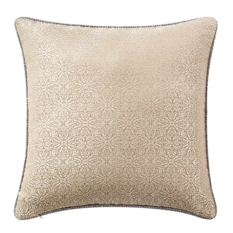 Champagne and Gray Embroidered Decorative Pillow Set