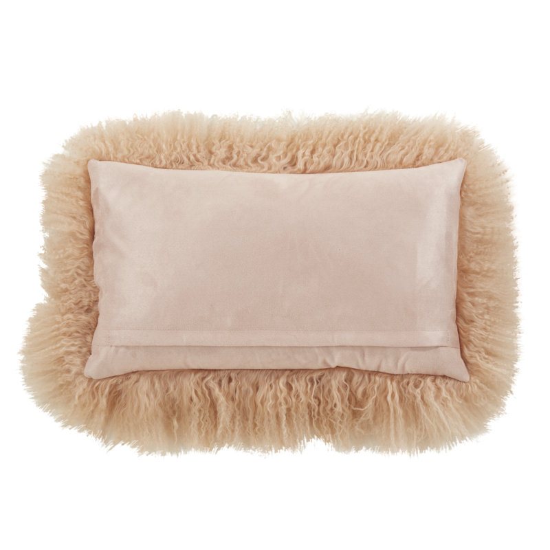 Iyana Wool Throw Pillow, 12"H x 20"W, Peach