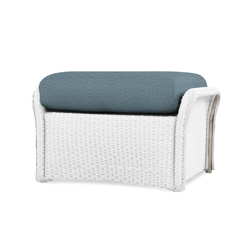 Weekend Retreat Outdoor Ottoman, Remy Cloud, White