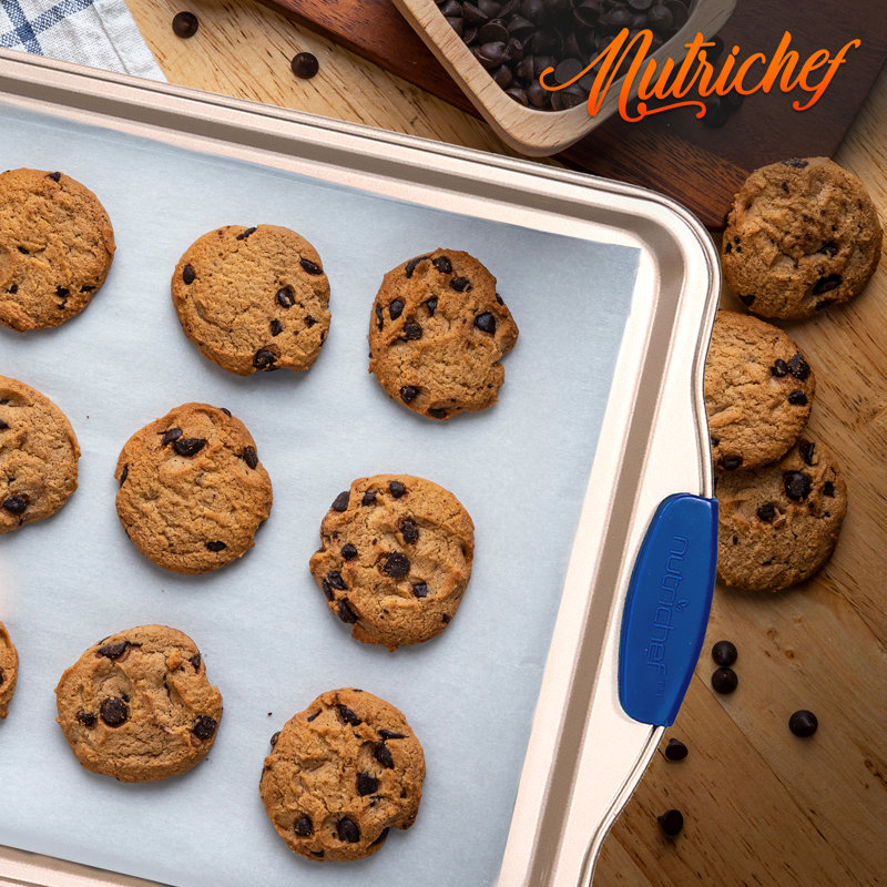 Petite plaque à biscuits - plaque de cuisson avec poignées en silicone bleues, compatible avec le modèle: NCSBSG63 (doré)