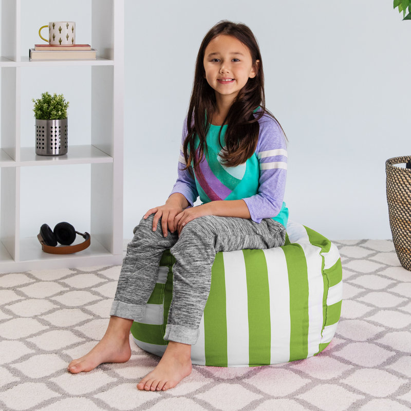 Kids Bean Bag Chair Cover - Stuffed Animal Storage & Toy Organizer with Zipper - Plush Storage Kids Bean Bag Cover only for Toddlers and Children's Rooms - Organizes Pillows, Blankets, and Stuffies - Multiple Colors, Sizes, and Fabrics