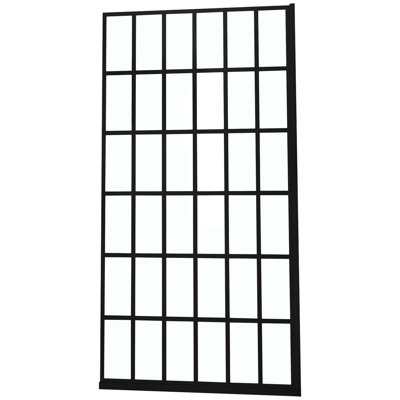 Matte Black Fixed Shower Door 38" W X 72" H - Single Panel, Transformative For Bathroom In Modern Elegant Feature