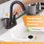 4 in. Centerset 2-Handle Bathroom Sink Faucet with High-Arc Swivel Spout and Drain Assembly, Matte Black-110240595