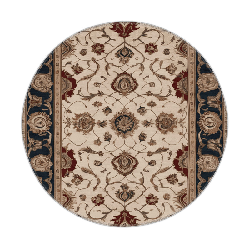 Tapis d'intérieur et d'extérieur brun français, Rond 5 pi