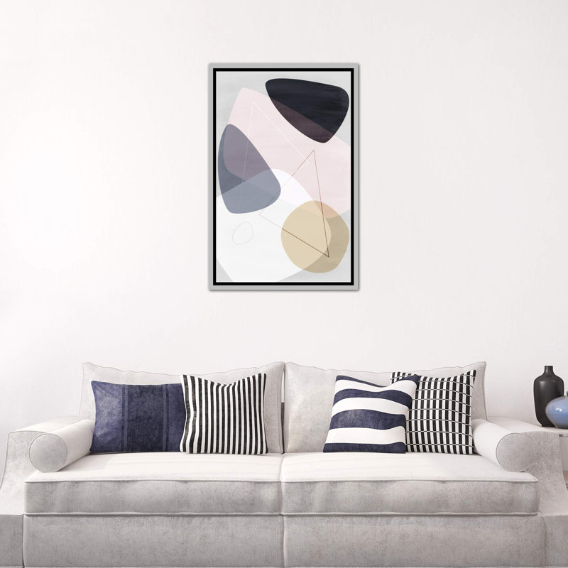 «graphic cl. "b" par mareike böhmer-impression sur image, H 60 po x l 40po x P 1,5 po, Toile avec cadre argenté