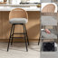 Swivel Upholstered Chenille Bar Stool-2003557762