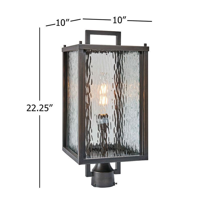 Lampadaire d'extérieur 1 lumière au fini bronze huilé l 10,13 po x H 22,13 po x P 5,75 po