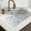 Lavabo de salle de bain encastré en céramique 24 po avec 3 trous pré-percés, fond incliné pour un drainage rapide