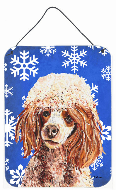 Impression sur plaque de noël winter neiges, Caniche miniature