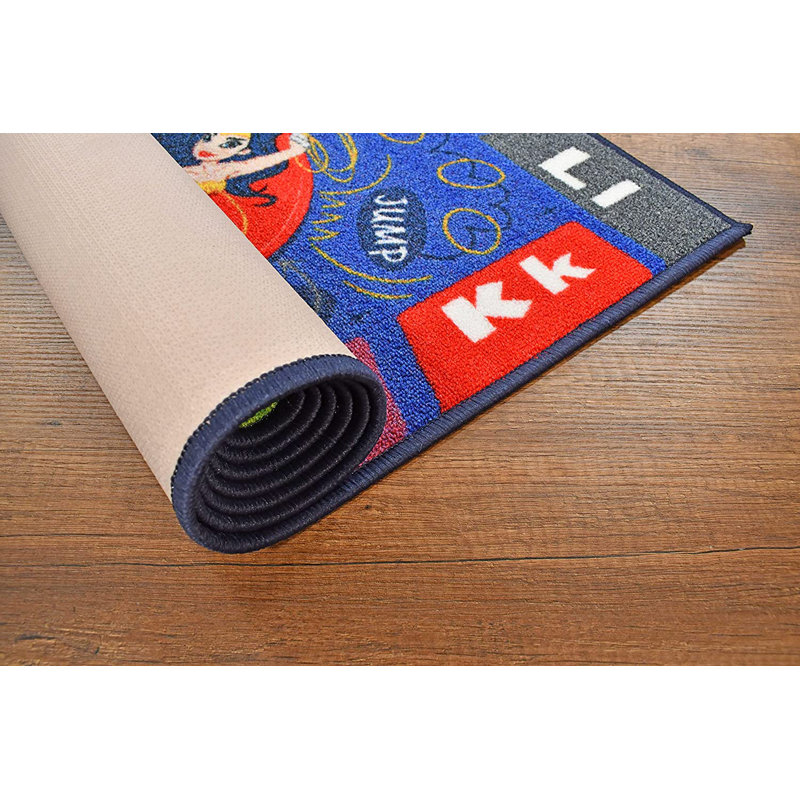 Justice League Kids Hopscotch Educational Rug, 2'7" x 6'0"
