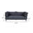 2-Piece Black Outdoor Sofa Set With Tray Table