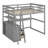 Multifunction Wooden Loft Bed With Desk And Shelves,Two Built-In Drawers-178762404-178762406