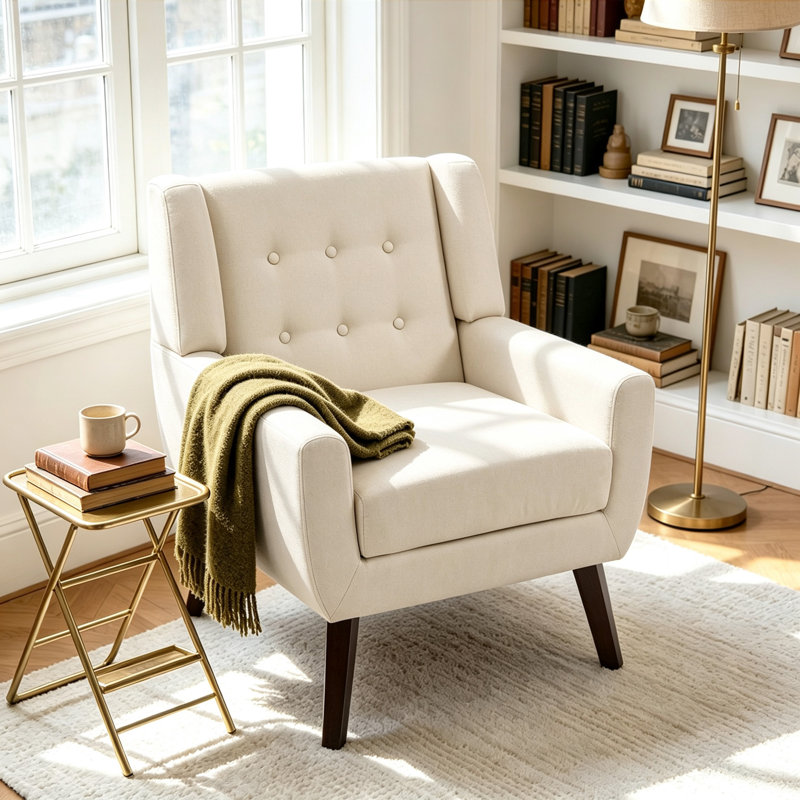 Fauteuil Jaqueze, Mélange de lin blanc performance
