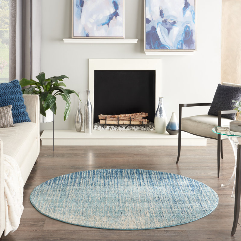 Abbate Abstract Indoor Rug, Round 5'3"