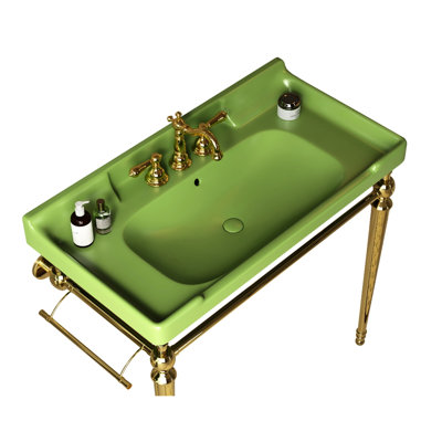 36" Bathroom Basin Ceramic - Smooth, Strong, 3 Pre-Drilled Holes, And Overflow Spillage For Timeless, , Hygiene
