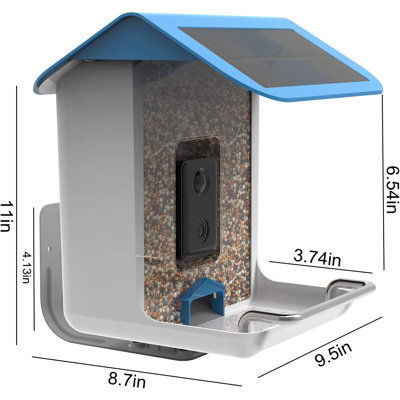 Smart Bird Feeder Bird House With 1080p Hd Camera, Solar Roof, Built-in Microphone, 32g Sd Card -  Arlmont & Co., C2E8F87B971D48DF8076E7FE6AE3AAAE