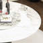 Table de salle à manger ronde en marbre 59 ", table de salle à manger en pierre frittée ronde avec base conique en acier inoxydable