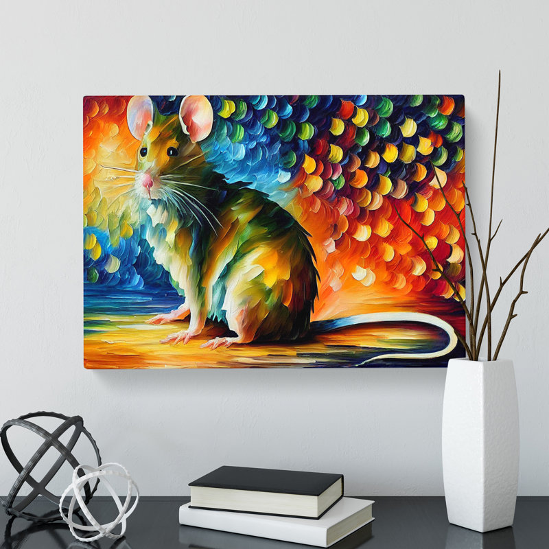 Rat Abstract - Wrapped Canvas Painting, 40cm H x 60cm W x 3cm D