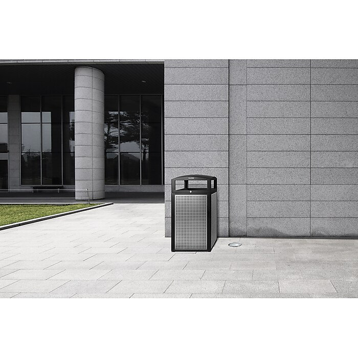80 gallons Combo de poubelles et bacs de recyclage en acier galvanisé pour l'extérieur