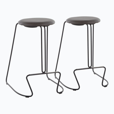 Upholstered Faux Leather Counter Stool