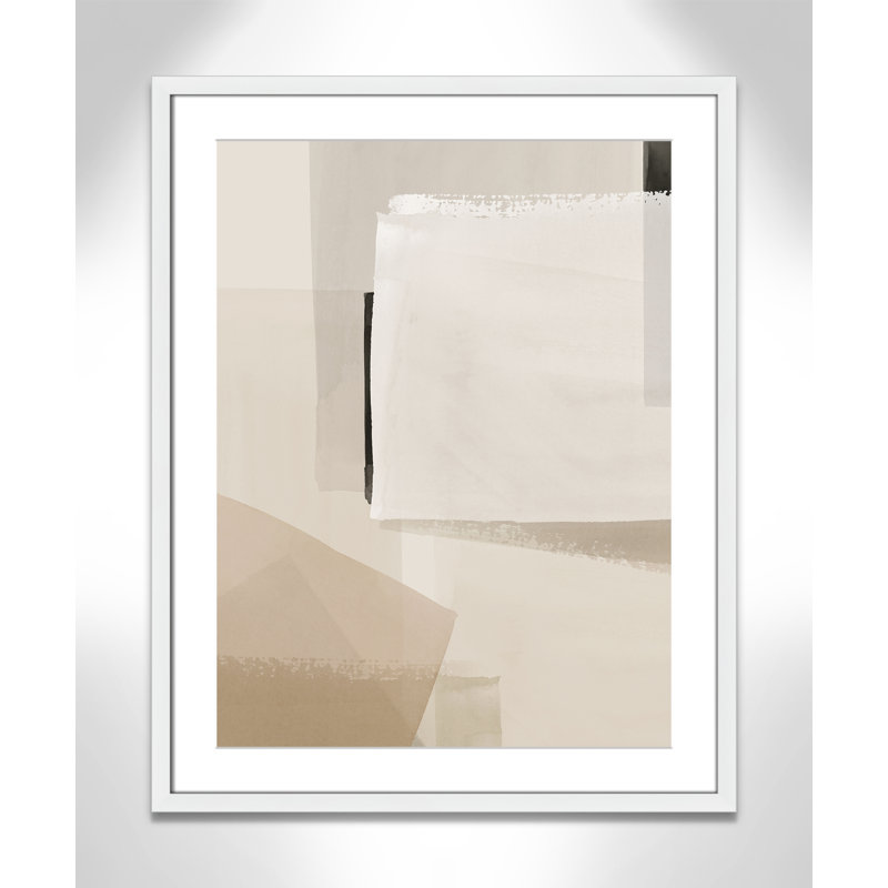 Imprimé calme et géométrique par Hazel J, 23.5'' W x 29.5'' H, Matted Print, Blanc satiné