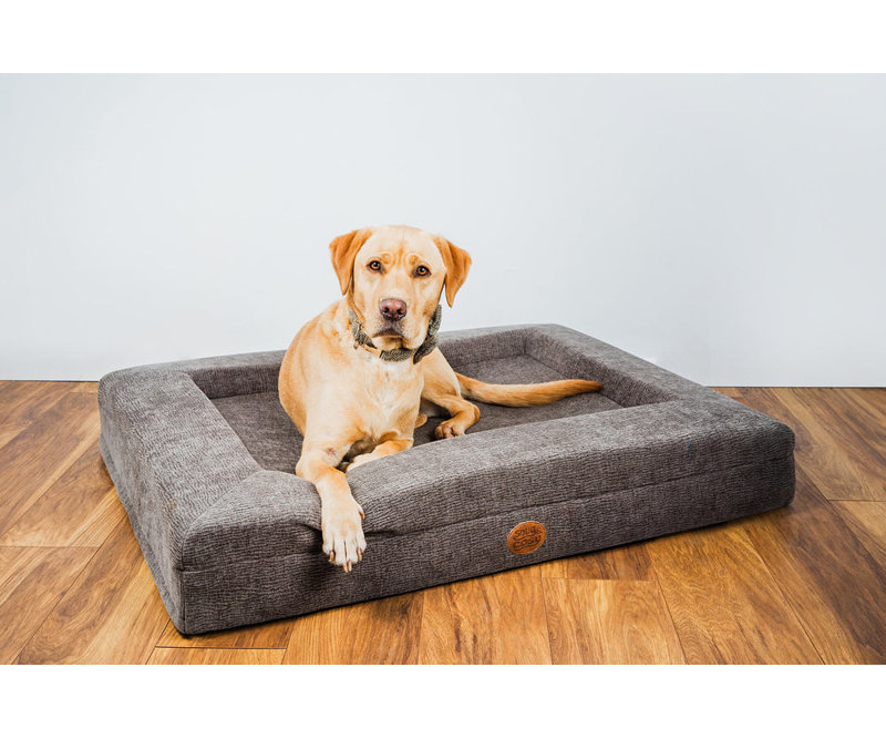 Orthopedic FAUX WOOL Pet Bed, 19cm H x 90cm W x 115cm D, Brown