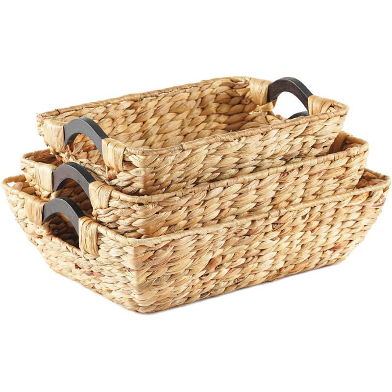 Ensemble de 3 paniers de rangement Water Hyacinth