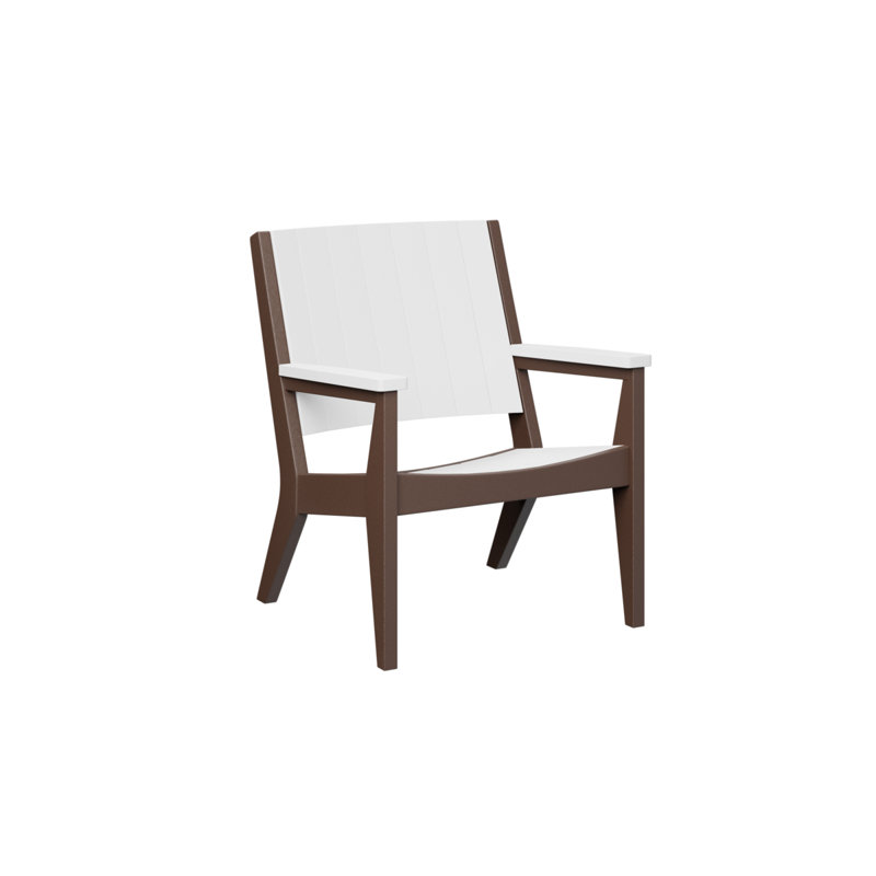 Outdoor Dining Armchair, White/Chocolate Brown
