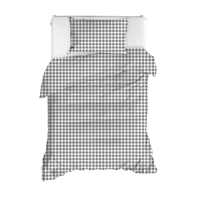 Chiang White/Black Cotton Reinforce 142 TC Duvet Cover Set, 160 x 220cm Duvet Cover + 1 Standard Pillowcase