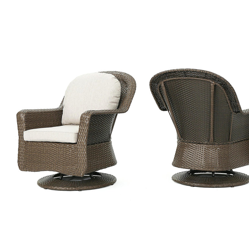 Fauteuil club pivotant, Brun, Beige