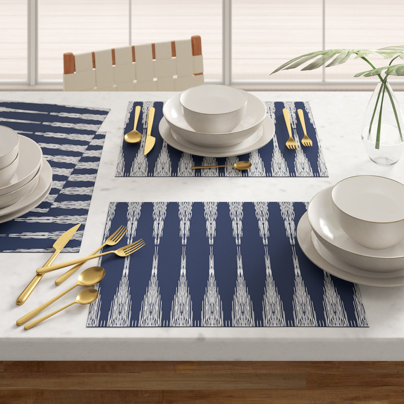 Ensemble de napperons 4 pièces Avalon, Bleu marine