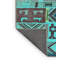 Tapis turquoise / brun en laine / polyester tissé à la machine Dessalines-282617902