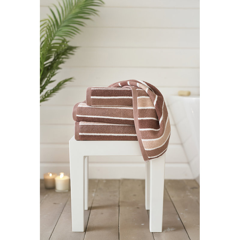 Madison Hand Towel, Pink Striped, Hand Towel - 1 Pack