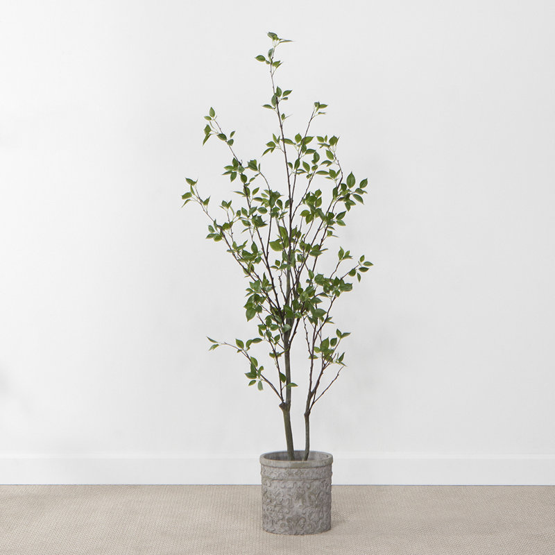 60'' Faux Ficus Tree in Cement Pot
